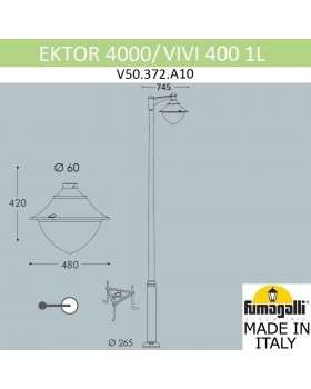 Парковый фонарь  FUMAGALLI EKTOR 4000/MIDIPILAR/VIVI 1L LED-HIP V50.372.A10.AXH27-foto18