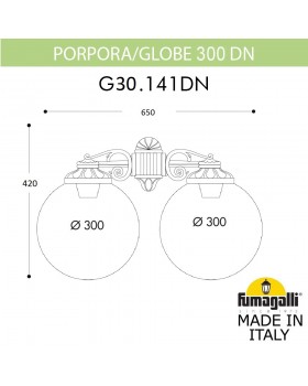 Светильник уличный настенный FUMAGALLI PORPORA/G300 G30.141.000.WZF1RDN