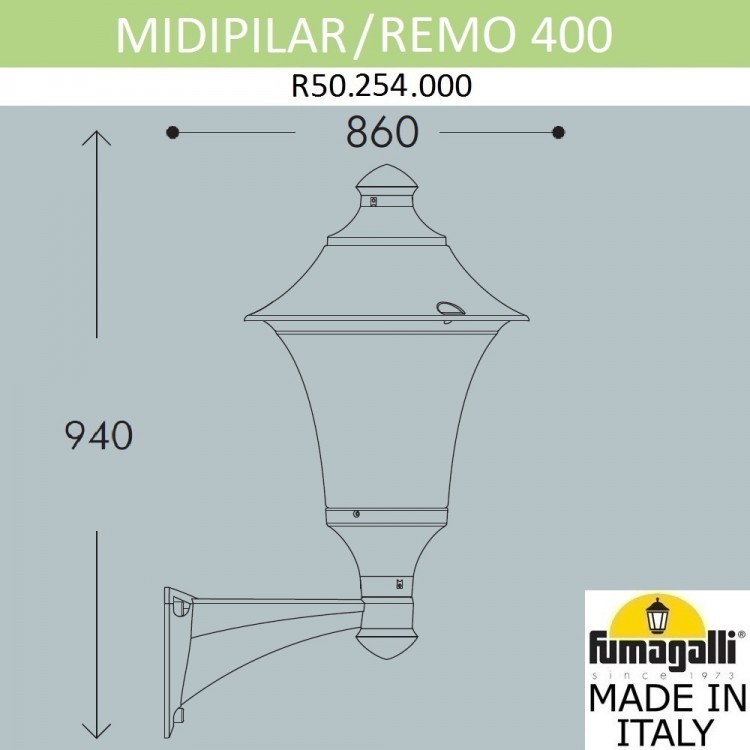 Светильник уличный настенный FUMAGALLI MIDIPILAR/REMO R50.254.000.AYE27