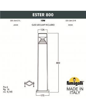 Садовый светильник-столбик FUMAGALLI ESTER 800 DS1.564.000.AXD1L-foto16