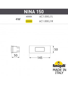 Светильник для подсветки лестниц встраиваемый FUMAGALLI NINA 150 6C1.000.000.AYJ1L-foto2