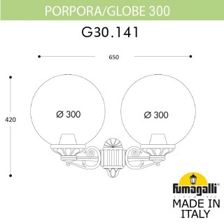 Светильник уличный настенный FUMAGALLI PORPORA/G300 G30.141.000.BYF1R