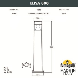 Садовый светильник-столбик FUMAGALLI ELISA 800 DS2.564.000.LXD1L-foto4
