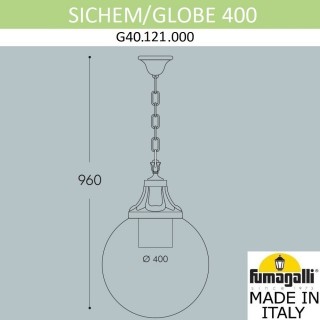 Подвесной уличный светильник FUMAGALLI SICHEM/GLOBE 400 G40.121.000.AYE27-foto3