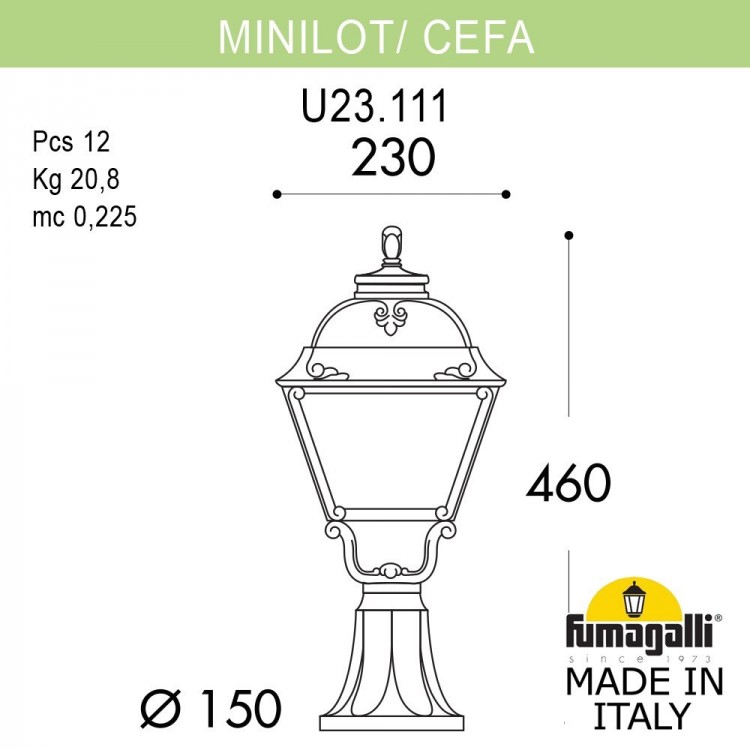 Ландшафтный фонарь FUMAGALLI MINILOT/CEFA U23.111.000.VXF1R