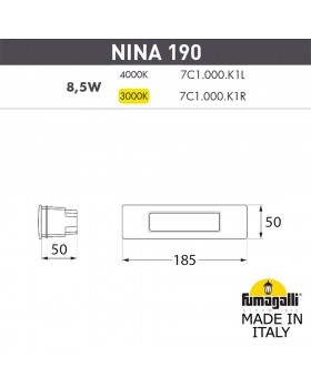 Светильник для подсветки лестниц встраиваемый FUMAGALLI NINA 190 7C1.000.000.AYK1L-foto4