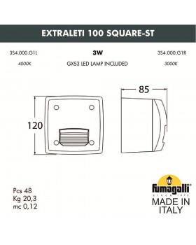 Светильник для подсветки лестниц накладной FUMAGALLI EXTRALETI 100 Square--ST 3S4.000.000.LYG1L-foto4