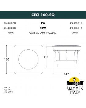 Грунтовый светильник FUMAGALLI CECI 160-SQ 3F4.000.000.LXD1L-foto5