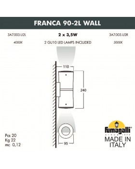Светильник уличный настенный FUMAGALLI FRANCA 90-2L WALL 3A7.003.000.WXU2L-foto5