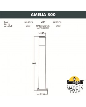 Садовый светильник-столбик FUMAGALLI AMELIA 800 DR2.575.000.BYF1R-foto4