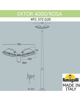 Парковый фонарь FUMAGALLI EKTOR 4000/ROSA 4P2.372.G20.AYF1R-foto2