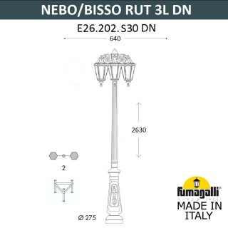 Парковый фонарь FUMAGALLI NEBO BISSO/RUT 3L E26.202.S30.AXF1R DN-foto6