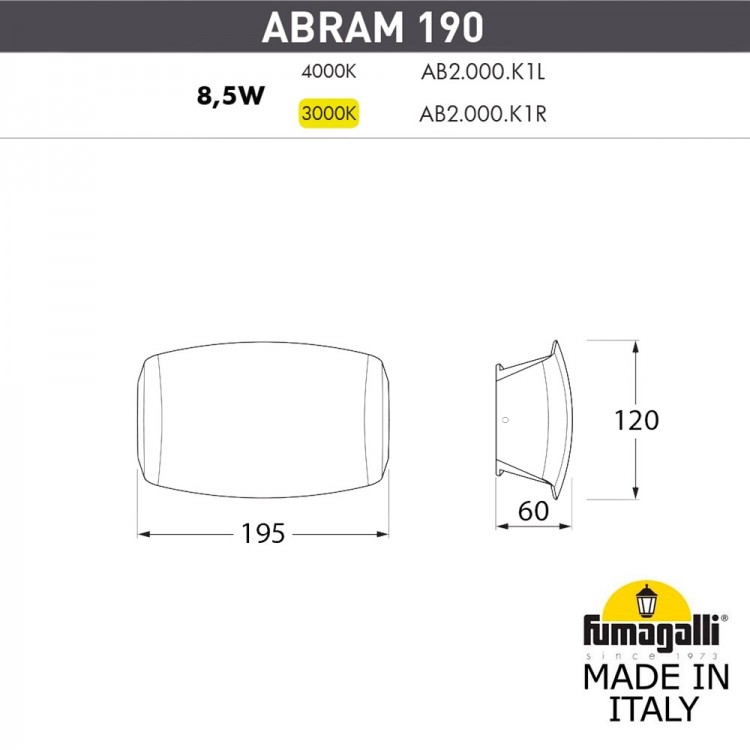 Уличное бра  FUMAGALLI ABRAM 190 AB2.000.000.WXK1L