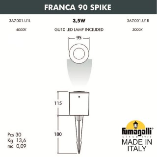 Ландшафтный светильник FUMAGALLI FRANCA 90 SPIKE 3A7.001.000.WXU1L-foto3