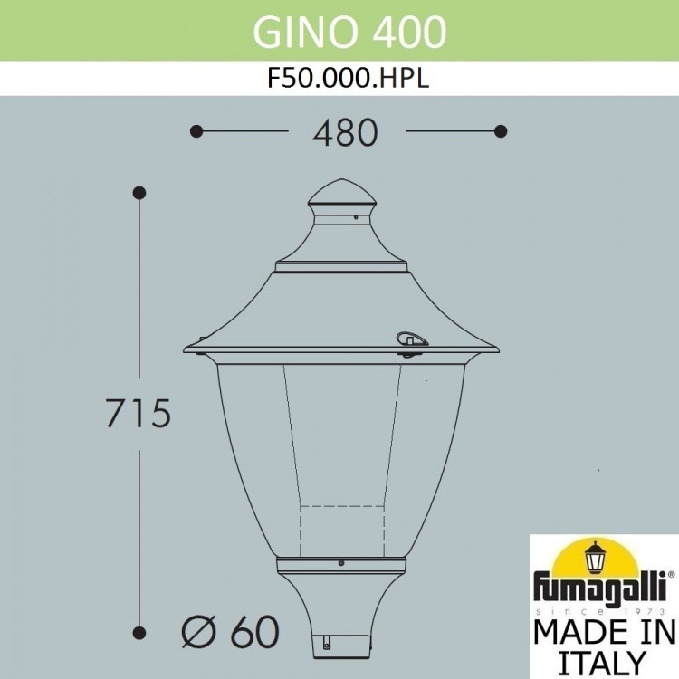 Уличный фонарь на столб FUMAGALLI GINO F50.000.000.LXH27