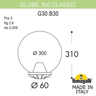 Уличный фонарь на столб FUMAGALLI GLOBE 300 Classic G30.B30.000.AYF1R-foto4