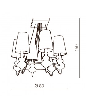 Подвесная люстра Azzardo Baroco 6 pendant AZ1379-foto2