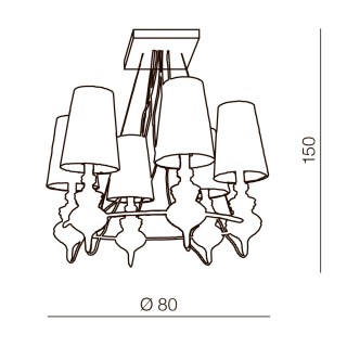 Подвесная люстра Azzardo Baroco 6 pendant AZ1379-foto2