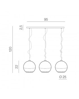Подвесная люстра Azzardo Silver ball 3 line AZ4751-foto2