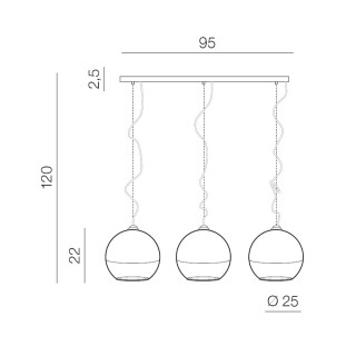 Подвесная люстра Azzardo Silver ball 3 line AZ4751-foto2