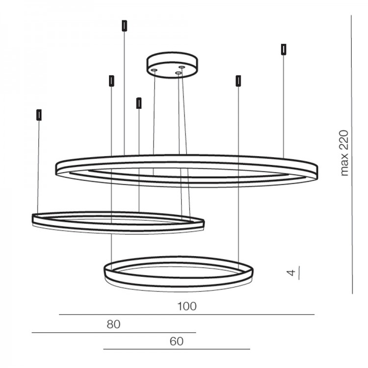 Подвесная люстра Azzardo Halo Pendant 100 AZ4707