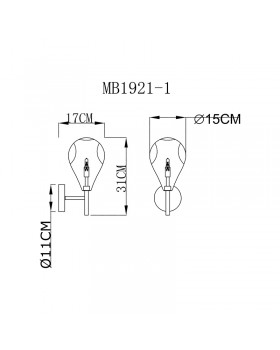 Бра Zumaline BASTONI MB1921-1-CLEAR-foto2