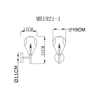 Бра Zumaline BASTONI MB1921-1-CLEAR-foto2
