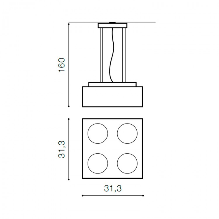 Подвесной светильник Azzardo Paulo 4 pendant 12V AZ2890