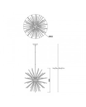 Подвесная люстра Zumaline URCHIN P0491-09F-F4AN-foto3