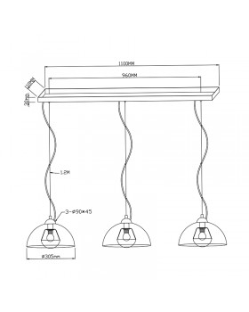 Подвесной светильник Zumaline ANTENNE TS-120404P-BKGO-foto2