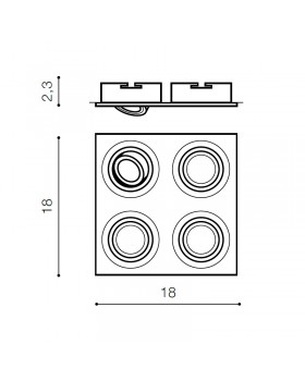 Встраиваемый светильник Azzardo Caro 4 Square AZ2442-foto2