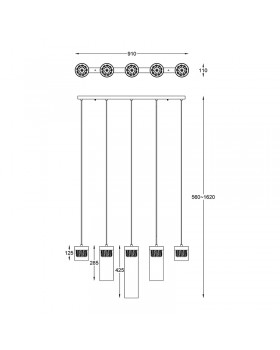 Подвесной светильник Zumaline GEM P0389-05E-P7AC-foto2