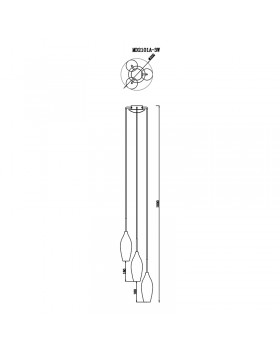 Подвесной светильник Zumaline CHAMPAGNE MD2101A-3S-foto2