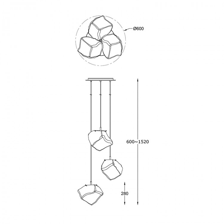 Подвесной светильник Zumaline ROCK P0488-03A-B5HF