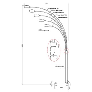 Торшер Zumaline ZODIAC TS-5805-BK-foto2