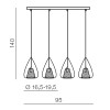Подвесной светильник Azzardo Gordon 4 line AZ2170
