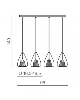 Подвесной светильник Azzardo Gordon 4 line AZ2170-foto3