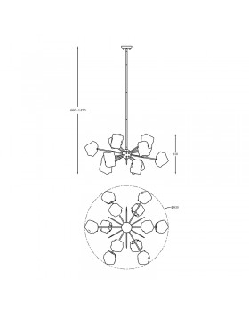 Подвесная люстра Zumaline ROCK P0488-12P-U8AC-foto2