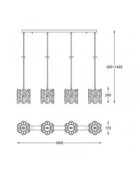 Подвесной светильник Zumaline FROZE P0509-04C-B5AC-foto2