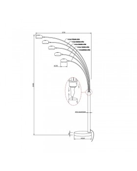 Торшер Zumaline ZODIAC TS-5805-BKBB-foto6