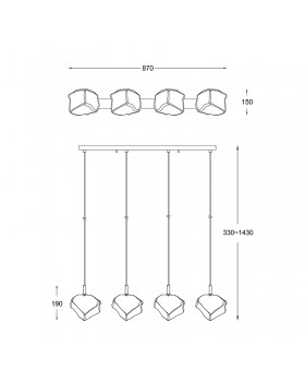 Подвесной светильник Zumaline ROCK P0488-04F-B5AC-foto2