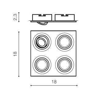 Встраиваемый светильник Azzardo Caro 4 Square AZ2443-foto2