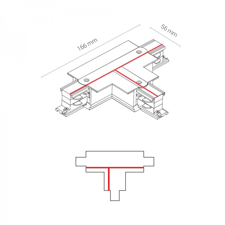 Коннектор T-образный правый 1 Nowodvorski Ctls Power 8246