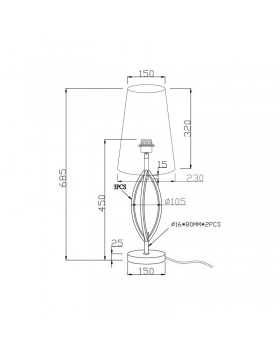 Настольная лампа Zumaline LORITA TS-110314T-WH-foto2