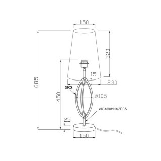 Настольная лампа Zumaline LORITA TS-110314T-WH-foto2