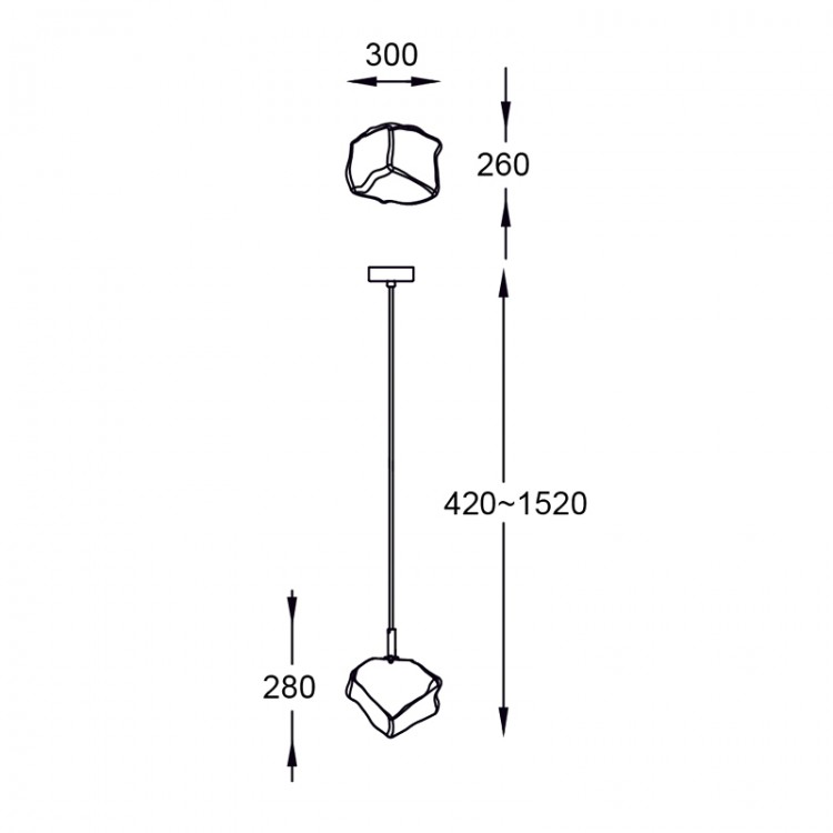 Подвесной светильник  Zumaline ROCK P0488-01B-U8AC