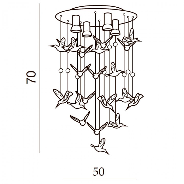 Каскадная люстра Azzardo Birds AZ2449