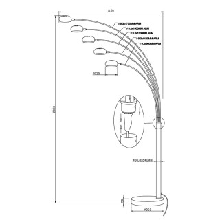 Торшер Zumaline BRANCA TS-5805-BKGO-foto3
