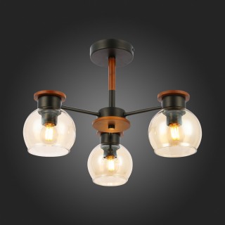 SLE108102-03 Люстра потолочная Черный, Темное дерево/Прозрачный, Янтарный E27 3*60W RASCO-foto7