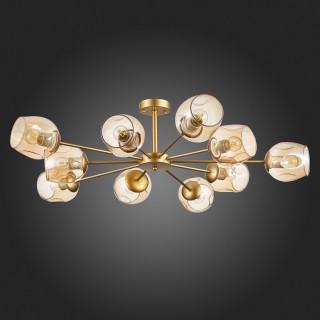 SLE155412-10 Люстра потолочная Золотистый/Янтарный E27 10*60W PALLO-foto8